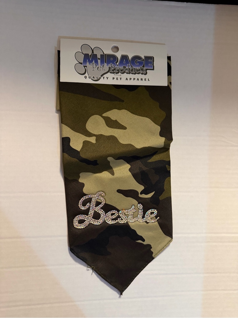 Mirage Pet Products Camo 'Bestie' Rhinestone Bandana - GreenCamo